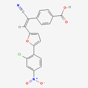 molecular formula C20H11ClN2O5 B5222170 4-{2-[5-(2-chloro-4-nitrophenyl)-2-furyl]-1-cyanovinyl}benzoic acid 
