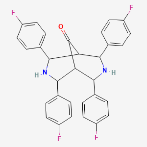 molecular formula C31H24F4N2O B5222197 2,4,6,8-tetrakis(4-fluorophenyl)-3,7-diazabicyclo[3.3.1]nonan-9-one 