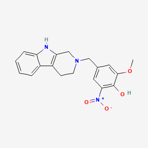molecular formula C19H19N3O4 B5222204 2-methoxy-6-nitro-4-(1,3,4,9-tetrahydro-2H-beta-carbolin-2-ylmethyl)phenol 