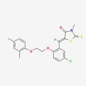 molecular formula C21H20ClNO3S2 B5222211 5-{5-chloro-2-[2-(2,4-dimethylphenoxy)ethoxy]benzylidene}-3-methyl-2-thioxo-1,3-thiazolidin-4-one 