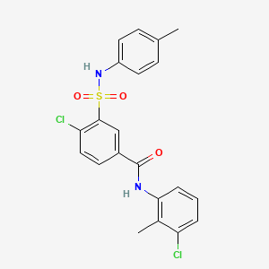 molecular formula C21H18Cl2N2O3S B5222226 4-chloro-N-(3-chloro-2-methylphenyl)-3-{[(4-methylphenyl)amino]sulfonyl}benzamide 