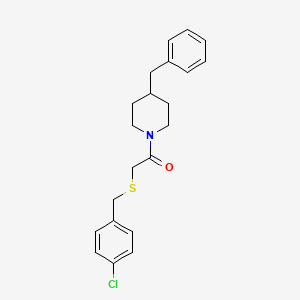 molecular formula C21H24ClNOS B5222238 4-benzyl-1-{[(4-chlorobenzyl)thio]acetyl}piperidine CAS No. 428487-31-4