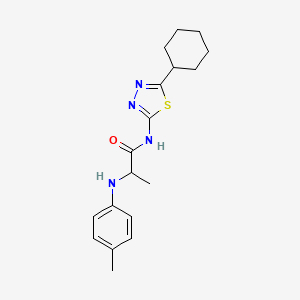 molecular formula C18H24N4OS B5222243 N~1~-(5-cyclohexyl-1,3,4-thiadiazol-2-yl)-N~2~-(4-methylphenyl)alaninamide 