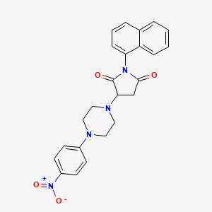molecular formula C24H22N4O4 B5222247 1-(1-naphthyl)-3-[4-(4-nitrophenyl)-1-piperazinyl]-2,5-pyrrolidinedione 