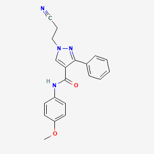 molecular formula C20H18N4O2 B5222262 1-(2-cyanoethyl)-N-(4-methoxyphenyl)-3-phenyl-1H-pyrazole-4-carboxamide 
