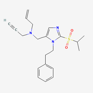 molecular formula C21H27N3O2S B5222276 N-{[2-(isopropylsulfonyl)-1-(2-phenylethyl)-1H-imidazol-5-yl]methyl}-N-2-propyn-1-yl-2-propen-1-amine 