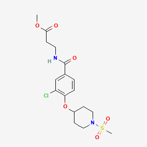 molecular formula C17H23ClN2O6S B5222284 methyl N-(3-chloro-4-{[1-(methylsulfonyl)-4-piperidinyl]oxy}benzoyl)-beta-alaninate 