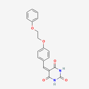 molecular formula C19H16N2O5 B5222322 5-[4-(2-phenoxyethoxy)benzylidene]-2,4,6(1H,3H,5H)-pyrimidinetrione 