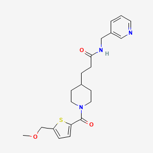 molecular formula C21H27N3O3S B5222323 3-(1-{[5-(methoxymethyl)-2-thienyl]carbonyl}-4-piperidinyl)-N-(3-pyridinylmethyl)propanamide 