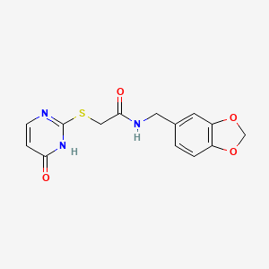 N-(1,3-benzodioxol-5-ylmethyl)-2-[(4-hydroxy-2-pyrimidinyl)thio]acetamide