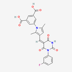 5-(3-{[1-(3-fluorophenyl)-2,4,6-trioxotetrahydro-5(2H)-pyrimidinylidene]methyl}-2,5-dimethyl-1H-pyrrol-1-yl)isophthalic acid