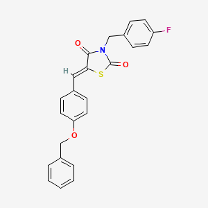 molecular formula C24H18FNO3S B5222383 5-[4-(benzyloxy)benzylidene]-3-(4-fluorobenzyl)-1,3-thiazolidine-2,4-dione 