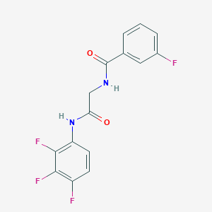 molecular formula C15H10F4N2O2 B5222403 3-fluoro-N-{2-oxo-2-[(2,3,4-trifluorophenyl)amino]ethyl}benzamide 