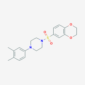 molecular formula C20H24N2O4S B5222425 1-(2,3-dihydro-1,4-benzodioxin-6-ylsulfonyl)-4-(3,4-dimethylphenyl)piperazine 