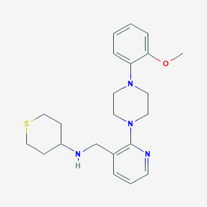 ({2-[4-(2-methoxyphenyl)-1-piperazinyl]-3-pyridinyl}methyl)tetrahydro-2H-thiopyran-4-ylamine