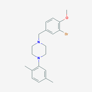 molecular formula C20H25BrN2O B5222462 1-(3-bromo-4-methoxybenzyl)-4-(2,5-dimethylphenyl)piperazine 