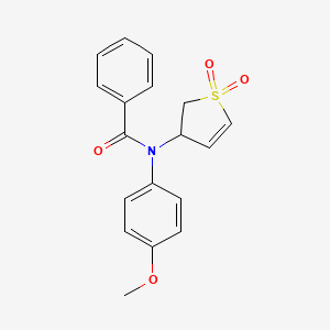 molecular formula C18H17NO4S B5222503 N-(1,1-dioxido-2,3-dihydro-3-thienyl)-N-(4-methoxyphenyl)benzamide 
