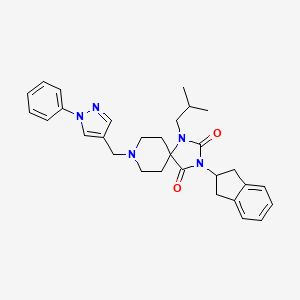 3-(2,3-dihydro-1H-inden-2-yl)-1-isobutyl-8-[(1-phenyl-1H-pyrazol-4-yl)methyl]-1,3,8-triazaspiro[4.5]decane-2,4-dione