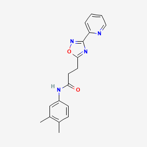 molecular formula C18H18N4O2 B5222539 N-(3,4-dimethylphenyl)-3-[3-(2-pyridinyl)-1,2,4-oxadiazol-5-yl]propanamide 