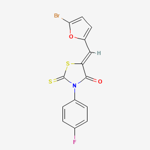 5-[(5-bromo-2-furyl)methylene]-3-(4-fluorophenyl)-2-thioxo-1,3-thiazolidin-4-one