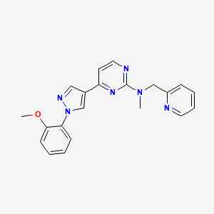 molecular formula C21H20N6O B5222585 4-[1-(2-methoxyphenyl)-1H-pyrazol-4-yl]-N-methyl-N-(2-pyridinylmethyl)-2-pyrimidinamine 