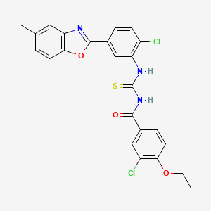 molecular formula C24H19Cl2N3O3S B5222589 3-chloro-N-({[2-chloro-5-(5-methyl-1,3-benzoxazol-2-yl)phenyl]amino}carbonothioyl)-4-ethoxybenzamide 