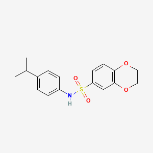 molecular formula C17H19NO4S B5222619 N-(4-isopropylphenyl)-2,3-dihydro-1,4-benzodioxine-6-sulfonamide 