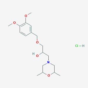 molecular formula C18H30ClNO5 B5222650 1-[(3,4-dimethoxybenzyl)oxy]-3-(2,6-dimethyl-4-morpholinyl)-2-propanol hydrochloride 