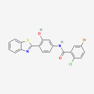 molecular formula C20H12BrClN2O2S B5222656 N-[4-(1,3-benzothiazol-2-yl)-3-hydroxyphenyl]-5-bromo-2-chlorobenzamide 