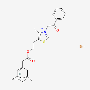 molecular formula C27H34BrNO3S B5222661 4-methyl-5-(2-{[(3-methyl-1-adamantyl)acetyl]oxy}ethyl)-3-(2-oxo-2-phenylethyl)-1,3-thiazol-3-ium bromide 