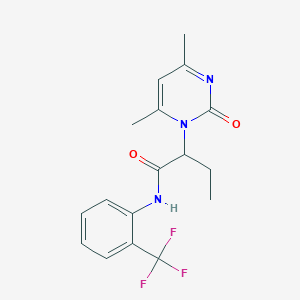 molecular formula C17H18F3N3O2 B5222667 2-(4,6-dimethyl-2-oxo-1(2H)-pyrimidinyl)-N-[2-(trifluoromethyl)phenyl]butanamide 