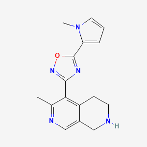 molecular formula C16H17N5O B5222676 6-methyl-5-[5-(1-methyl-1H-pyrrol-2-yl)-1,2,4-oxadiazol-3-yl]-1,2,3,4-tetrahydro-2,7-naphthyridine trifluoroacetate 