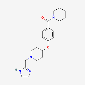 molecular formula C21H28N4O2 B5222704 1-(1H-imidazol-2-ylmethyl)-4-[4-(1-piperidinylcarbonyl)phenoxy]piperidine 