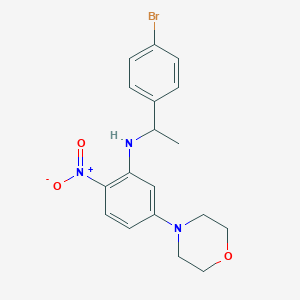 molecular formula C18H20BrN3O3 B5222708 N-[1-(4-bromophenyl)ethyl]-5-(4-morpholinyl)-2-nitroaniline 