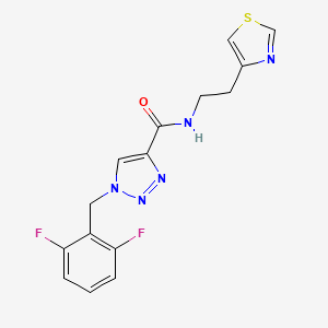 molecular formula C15H13F2N5OS B5222715 1-(2,6-difluorobenzyl)-N-[2-(1,3-thiazol-4-yl)ethyl]-1H-1,2,3-triazole-4-carboxamide 