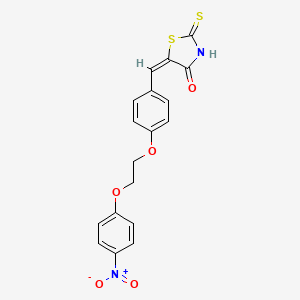 molecular formula C18H14N2O5S2 B5222721 5-{4-[2-(4-nitrophenoxy)ethoxy]benzylidene}-2-thioxo-1,3-thiazolidin-4-one 