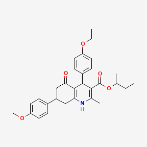 molecular formula C30H35NO5 B5222735 sec-butyl 4-(4-ethoxyphenyl)-7-(4-methoxyphenyl)-2-methyl-5-oxo-1,4,5,6,7,8-hexahydro-3-quinolinecarboxylate 