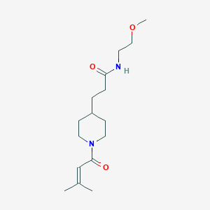 molecular formula C16H28N2O3 B5222768 N-(2-methoxyethyl)-3-[1-(3-methyl-2-butenoyl)-4-piperidinyl]propanamide 