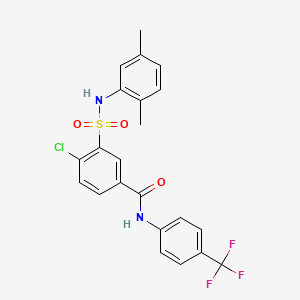 4-chloro-3-{[(2,5-dimethylphenyl)amino]sulfonyl}-N-[4-(trifluoromethyl)phenyl]benzamide