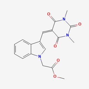 molecular formula C18H17N3O5 B5222828 methyl {3-[(1,3-dimethyl-2,4,6-trioxotetrahydro-5(2H)-pyrimidinylidene)methyl]-1H-indol-1-yl}acetate 