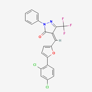 4-{[5-(2,4-dichlorophenyl)-2-furyl]methylene}-2-phenyl-5-(trifluoromethyl)-2,4-dihydro-3H-pyrazol-3-one