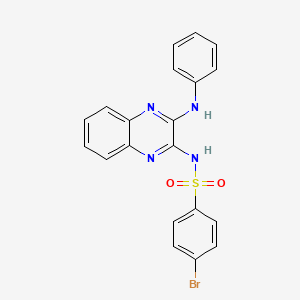 molecular formula C20H15BrN4O2S B5222841 N-(3-anilino-2-quinoxalinyl)-4-bromobenzenesulfonamide 