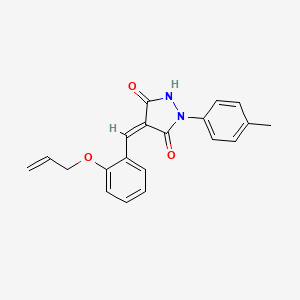 molecular formula C20H18N2O3 B5222849 4-[2-(allyloxy)benzylidene]-1-(4-methylphenyl)-3,5-pyrazolidinedione 