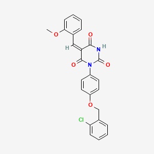 1-{4-[(2-chlorobenzyl)oxy]phenyl}-5-(2-methoxybenzylidene)-2,4,6(1H,3H,5H)-pyrimidinetrione