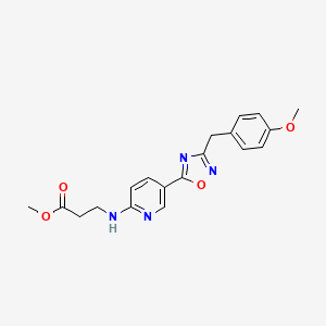 molecular formula C19H20N4O4 B5222891 methyl N-{5-[3-(4-methoxybenzyl)-1,2,4-oxadiazol-5-yl]-2-pyridinyl}-beta-alaninate 