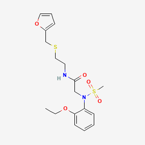 molecular formula C18H24N2O5S2 B5222922 N~2~-(2-ethoxyphenyl)-N~1~-{2-[(2-furylmethyl)thio]ethyl}-N~2~-(methylsulfonyl)glycinamide 