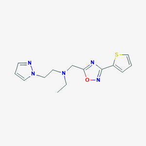 N-ethyl-2-(1H-pyrazol-1-yl)-N-{[3-(2-thienyl)-1,2,4-oxadiazol-5-yl]methyl}ethanamine