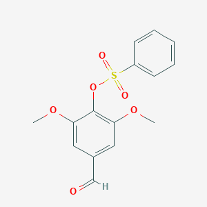 molecular formula C15H14O6S B5222952 4-甲酰基-2,6-二甲氧基苯基苯磺酸酯 