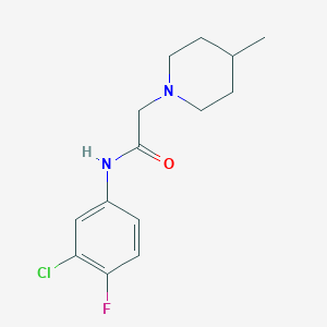 N-(3-chloro-4-fluorophenyl)-2-(4-methyl-1-piperidinyl)acetamide