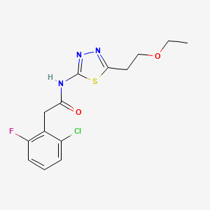 molecular formula C14H15ClFN3O2S B5222963 2-(2-chloro-6-fluorophenyl)-N-[5-(2-ethoxyethyl)-1,3,4-thiadiazol-2-yl]acetamide 